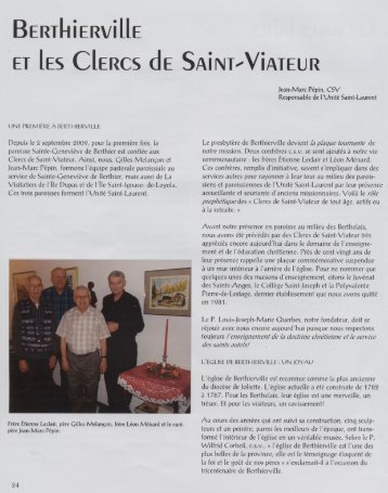 Berthierville et les Clercs de Saint-Viateur par Jean-Marc Pépin, CSV