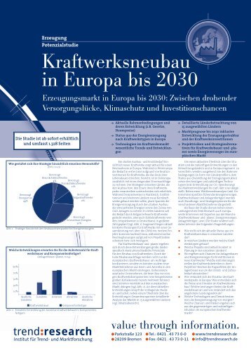 Kraftwerksneubau in Europa bis 2030 - trend:research