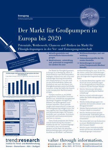 Der Markt für Großpumpen in Europa bis 2020 - trend:research