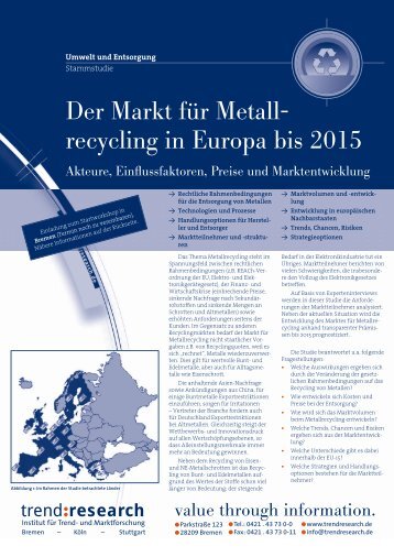 Der Markt für Metallrecycling in Europa bis 2015 - trend:research