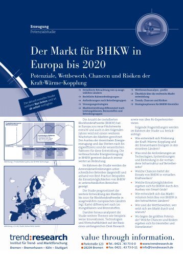 Der Markt für BHKW in Europa bis 2020 - trend:research