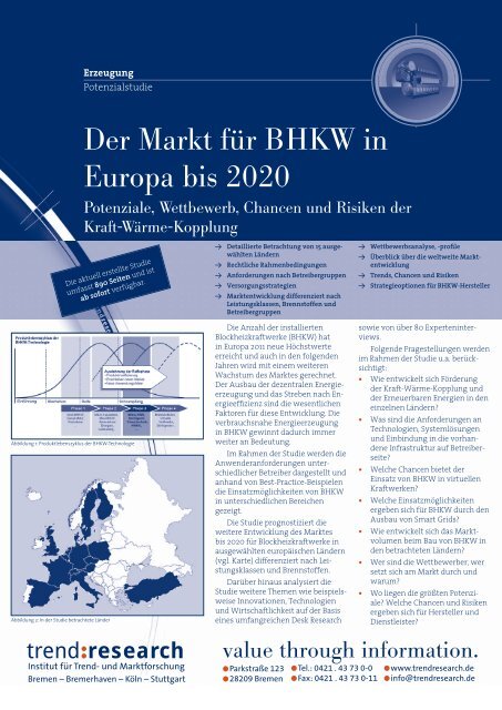 Der Markt für BHKW in Europa bis 2020 - trend:research