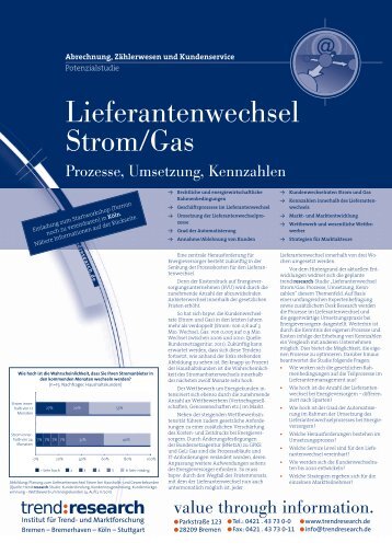 Lieferantenwechsel Strom/Gas - trend:research