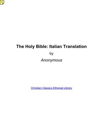 The Holy Bible: Italian Translation - Abiblecommentary.com