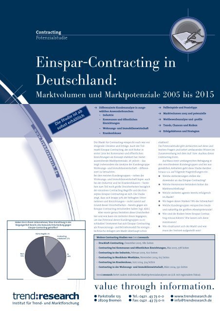 Einspar-Contracting in Deutschland: - trend:research
