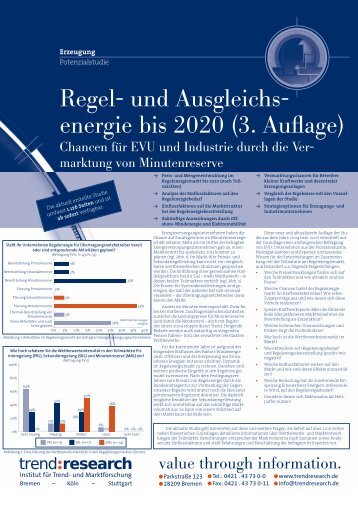 Regel- und Ausgleichs- energie bis 2020 (3. Auflage) - trend:research