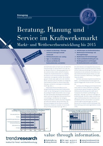 Beratung, Planung und Service im Kraftwerksmarkt - trend:research