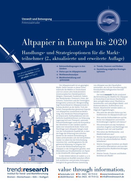 Altpapier in Europa bis 2020 - trend:research