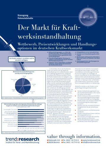 Der Markt für Kraftwerksinstandhaltung - trend:research