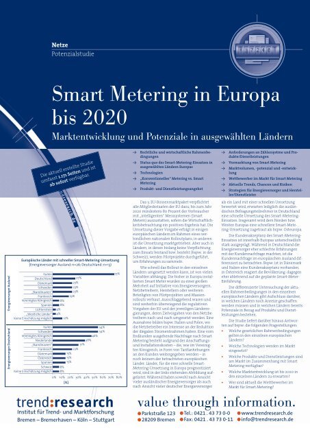 Smart Metering in Europa bis 2020 - trend:research
