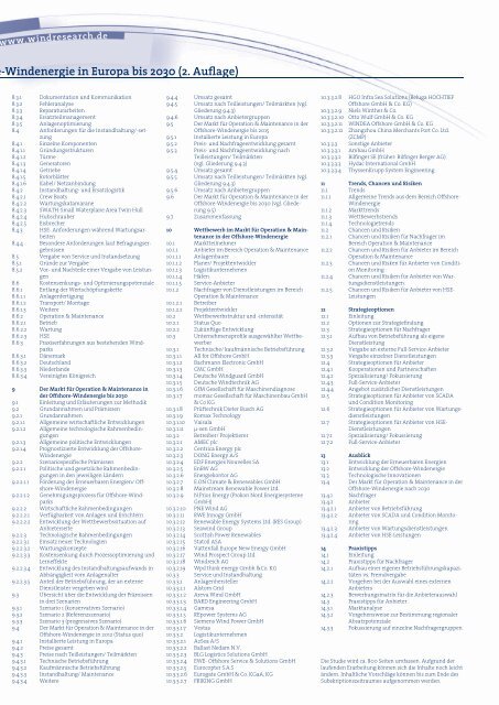 Der Markt für Operation & Maintenance in der ... - trend:research