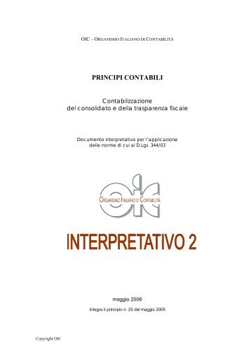 Documento interpretativo 2 del Principio contabile 25 - OIC