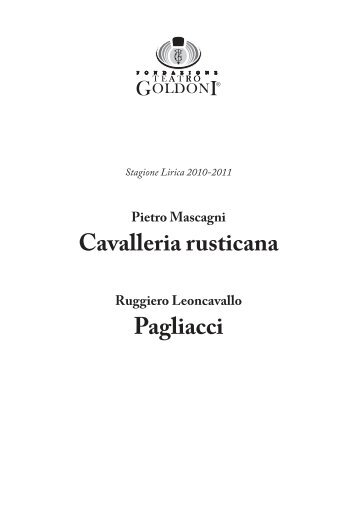 Cavalleria rusticana Pagliacci - Comune di Livorno