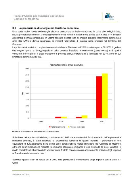 piano d'azione per l'energia sostenibile del comune di mestrino