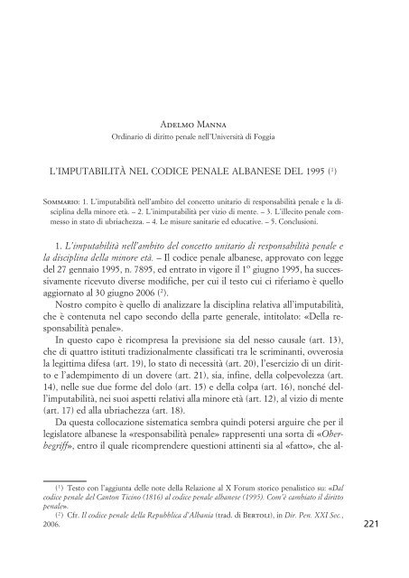 Rivista Diritto penale 21 sec. n. 2-2006 - Cedam