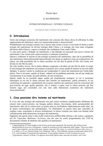 Placido Sgroi: Il matrimonio interconfessionale ... - Nemesistemi.It