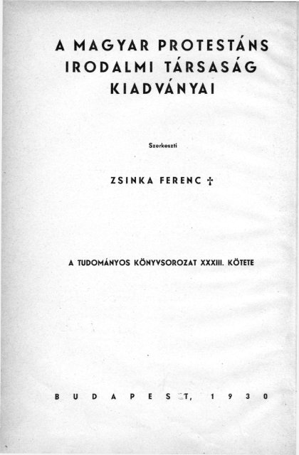 XIV. Budapest 1930. - Magyar Evangélikus Digitális Tár (MEDiT)