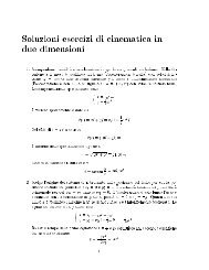 Soluzioni esercizi di cinematica in due dimensioni 1. Scomponiamo ...