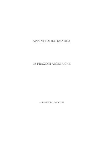 le frazioni algebriche - Sassetti - Peruzzi