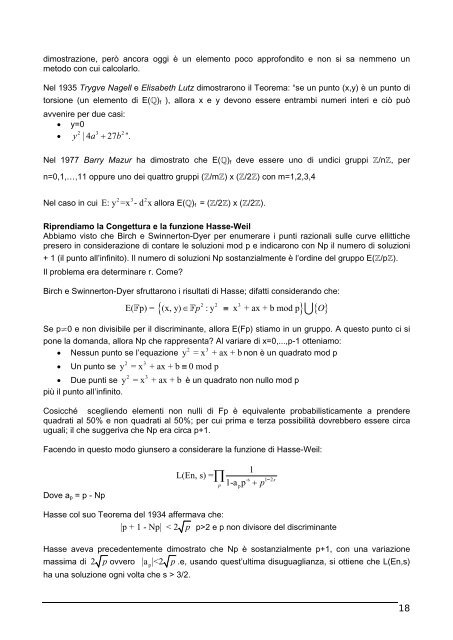 Congettura di Birch e Swinnerton-Dyer Curve ... - Rudi Mathematici