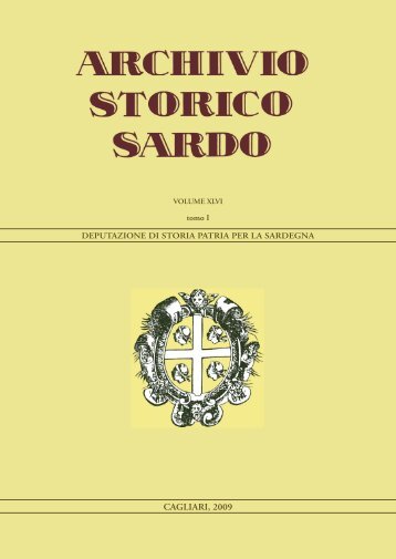 CAGLIARI, 2009 - Deputazione di Storia Patria per la Sardegna