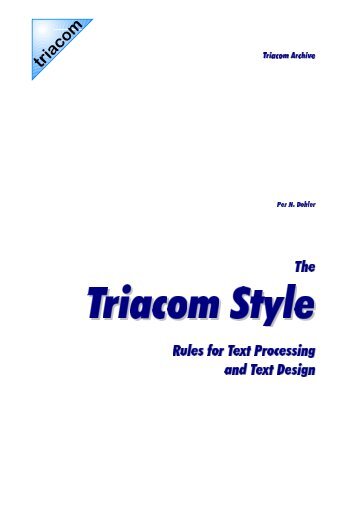 The Rules for Text Processing and Text Design - Triacom