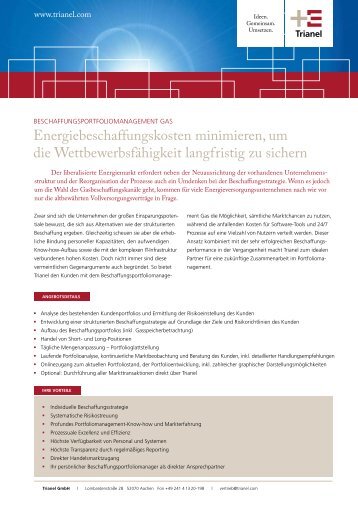 Energiebeschaffungskosten minimieren, um die ... - Trianel