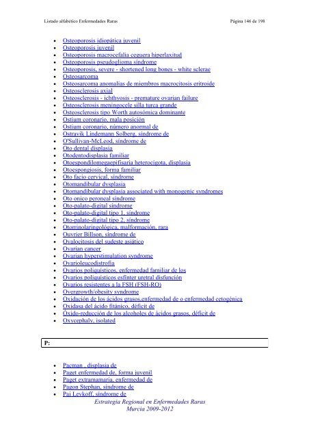 LIST ALFABETICO DE ENFERMEDADES RARAS - D'Genes