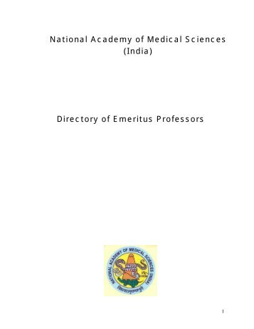 National Academy of Medical Sciences (India) - NAMS (India)