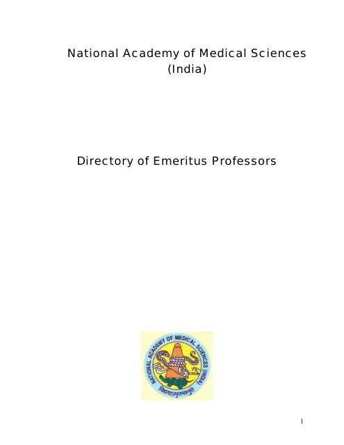 National Academy of Medical Sciences (India) - NAMS (India)