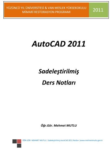 AutoCAD 2011 - Mehmet Mutlu