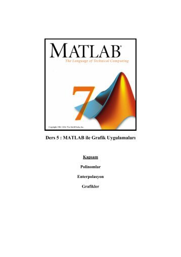 Ders 5 : MATLAB ile Grafik Uygulamaları