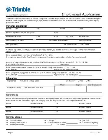 Application Form (pdf) - Trimble