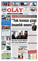 “Tek k›rm›z› çizgi insanl›k onuru” - Olay Gazetesi