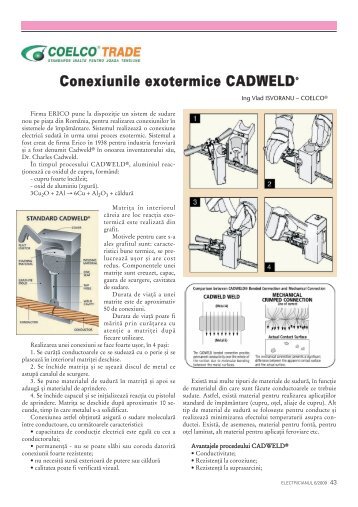 Conexiunile exotermice CADWELD® - Coelco Trade