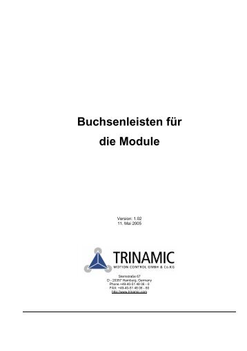 Buchsenleisten für die Module - Trinamic