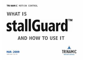 What is stallGuard TM and how to - Trinamic