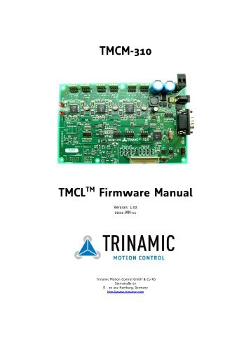 TMCM-310 TMCL™ Firmware Manual - Trinamic
