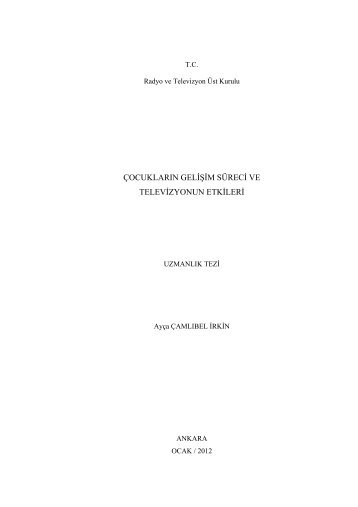 Çocukların Gelişim Süreci ve Televizyonun Etkileri - Rtük