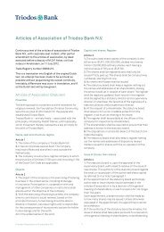 Articles of Association of Triodos Bank N.V.