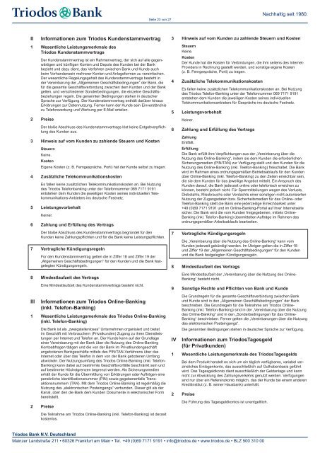 Kartenantrag und weitere Unterlagen für die ... - Triodos Bank