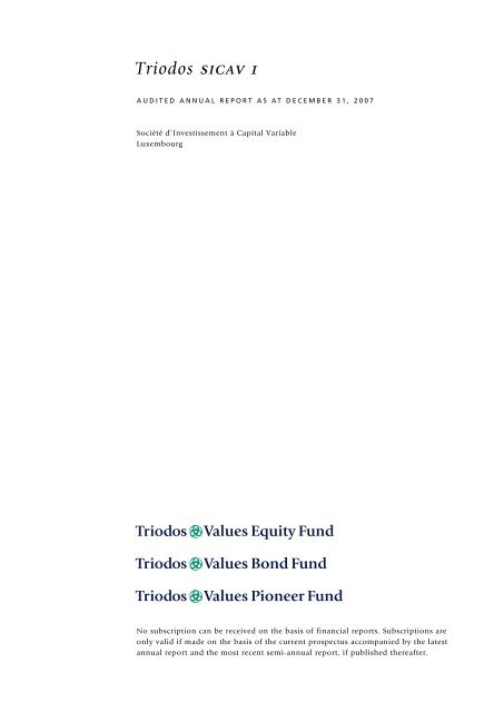 Triodos Sicav 1 Triodos Bank
