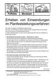 Erheben von Einwendungen im Planfeststellungsverfahren