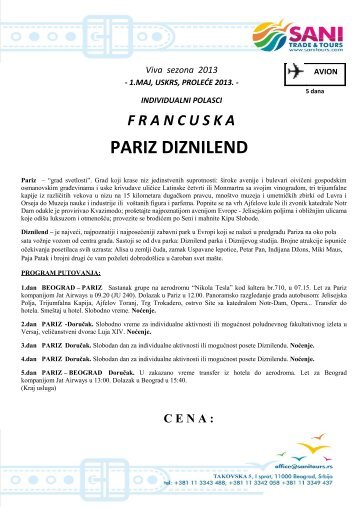PARIZ DIZNILEND - Sani Tours