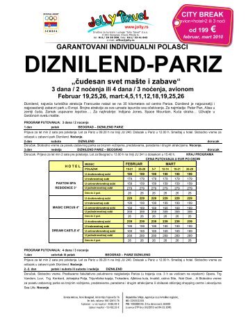 GARANTOVANI INDIVIDUALNI POLASCI DIZNILEND-PARIZ