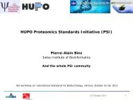 HUPO Proteomics Standards Initiative (PSI) - ISO