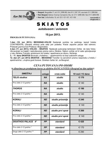 Skiatos (autobusom /avionom) - Kontiki