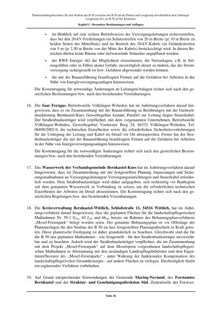 Planfeststellungsbeschluss - AG Pro-Mosel