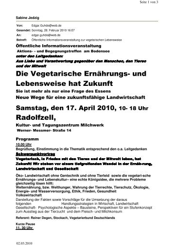 Die Vegetarische Ernährungs - Partei Mensch Umwelt Tierschutz