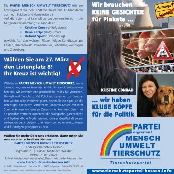 Wir brauchen KEINE GESICHTER für Plakate ... ... wir haben KLUGE ...